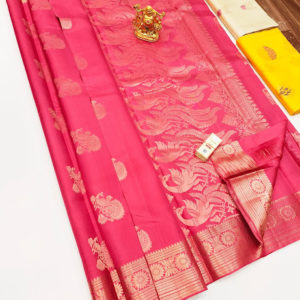 Unique Design Pure Soft Silk Saree Rama Blue, Pink, Orange, Mixed Gray, Copper Blue Color w/ Blouse