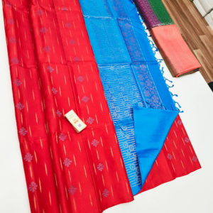 Latest Trendy Design Pure Soft Silks Saree Red Color w/ Blouse