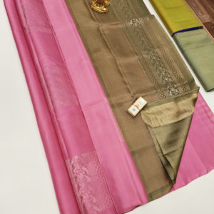 Beautiful Design Pure Soft Silk Saree Rose Color w/ Blouse