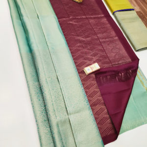 Unique Design Pure Soft Silk Saree Sky Blue Color w/ Blouse