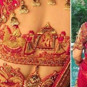 Traditional Doli Bridal Blouse Designs Back Design Pink Color
