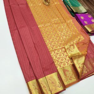 Trendy Design Butta Mphoss Saree Peach Color w/ Blouse
