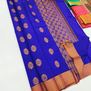 Trendy Design Butta Mphoss Saree Blue Color w/ Blouse