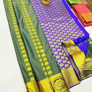 Unique Design Butta Mphoss Saree Double Shade Color w/ Blouse