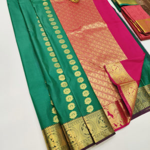 Butta Mphoss Saree Green Color w/ Blouse