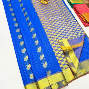Trendy Design Butta Mphoss Saree Ink Blue Color w/ Blouse