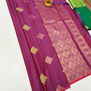 Latest Design Butta Mphoss Saree Magenta Color w/ Blouse