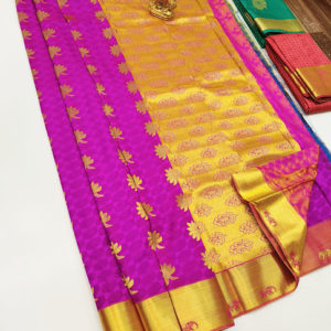 Beautiful Design Butta Mphoss Saree Rose Color w/ Blouse