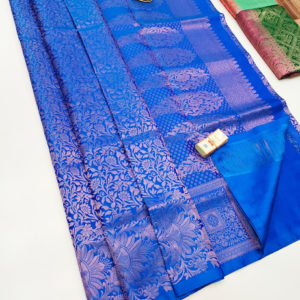 New Design Pure Soft Silks Saree Blue Color w/ Blouse