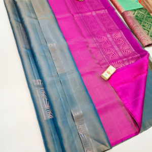 Trendy Design Pure Soft Silks Saree Light Blue Color w/ Blouse