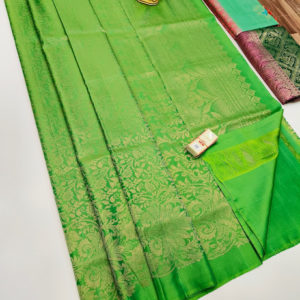 Beautiful Design Pure Soft Silks Saree Pista Green Color w/ Blouse