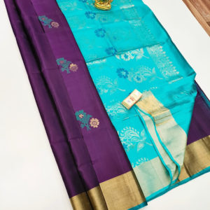 Beautiful Design Pure Soft Silks Saree Purple Color w/ Blouse