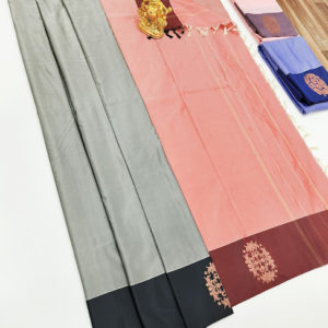 Semi Soft silk Saree Light Weight Cement Gray Color w/ Blouse