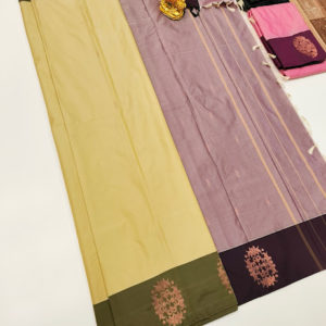 Semi Soft Silk Saree light Weight Lemon Color w/ Blouse
