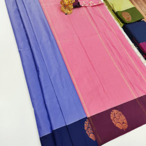 Semi Soft silk Saree Light Weight Cement Light Blue Color w/ Blouse