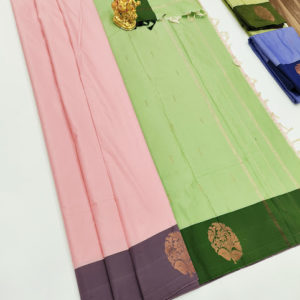 Simple Design Semi Soft silk Saree Light Weight Light Rose Color w/ Blouse