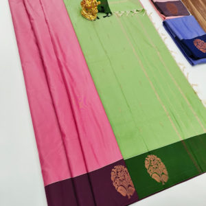 Semi Soft silk Saree Light Weight Rose Color w/ Blouse