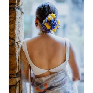 Backless Saree Party Blouse Design White Color