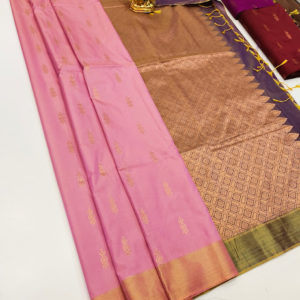 Butta Mphoss Saree Lotus Color w/ Blouse