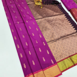 New Trendy Design Butta Mphoss Saree Magenta Color w/ Blouse