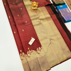 Unique Design Pure Kanjivaram Fancy Silk Saree Apple Red Color w/ Blouse