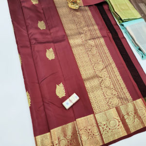 Unique Design Pure Kanjivaram Fancy Silk Saree Apple Red Color w/ Blouse