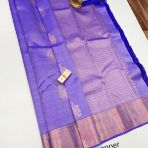 New Design Pure Kanjivaram Fancy Silk Saree Lavender Color w/ Blouse