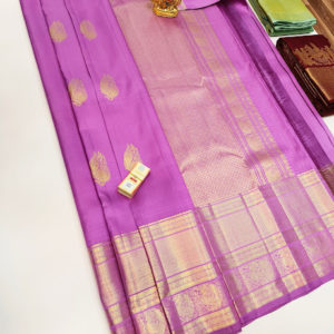 Trendy Design Pure Kanjivaram Fancy Silk Saree Lotus Color w/ Blouse
