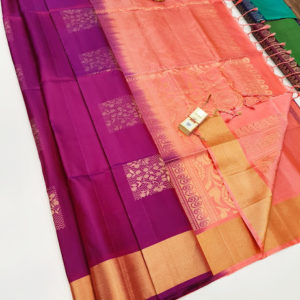 New Design Pure Soft Silk Saree Magenta Color w/ Blouse