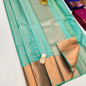 Beautiful Design Pure Soft Silk Saree Sky Blue Color w/ Blouse