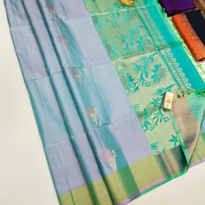 Trendy Design Pure Soft Silk Saree Violet Color w/ Blouse