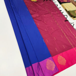 Beautiful Design Semi Soft silk Saree Light Weight Blue Color w/ Blouse