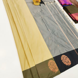 New Design Semi Soft silk Saree Light Weight Lemon Yellow Color w/ Blouse