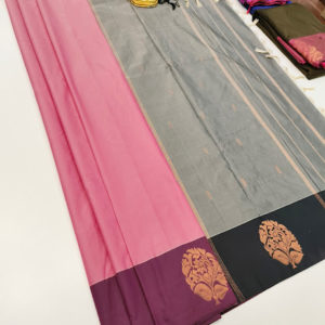 New Simple Design Semi Soft silk Saree Light Weight Rose Color w/ Blouse