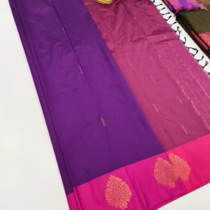 Latest Design Semi Soft silk Saree Light Weight Violet Color w/ Blouse