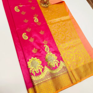 Mango Design Butta Mphoss Saree Pink Color w/ Blouse