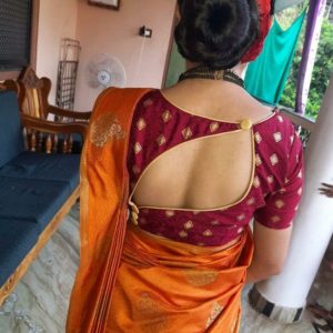 Eye Shape Blouse Design Apple Red Color