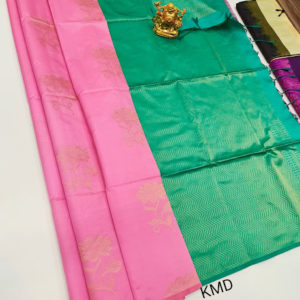 K.M.D Soft 75% Pure Silk Saree Lotus Color w/ Blouse