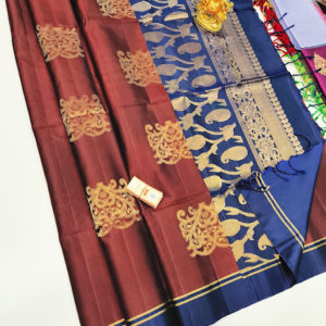 New Design Pure Soft Silk Saree Brown Color w/ Blouse