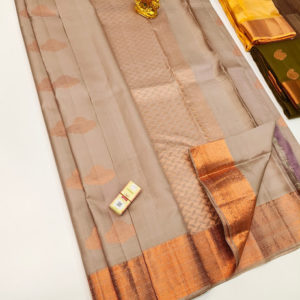 Pure Soft Silk Saree Gray Color w/ Blouse