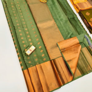 Beautiful Design Pure Soft Silk Saree Green Color w/ Blouse