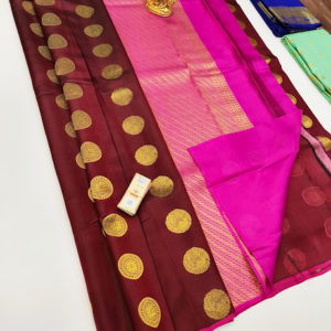 Trendy Design Pure Soft Silk Saree Kumkum Red Color w/ Blouse