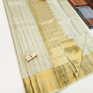 Beautiful Trendy Design Pure Soft Silk Saree Off White Color w/ Blouse