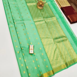 Latest Design Pure Soft Silk Saree Pista Green Color w/ Blouse