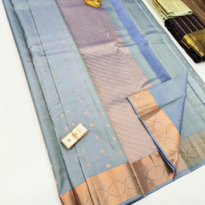 Pure Soft Silk Saree Sky Blue Color w/ Blouse