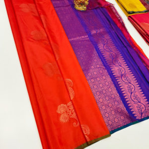 Butta Mphoss Saree Orange Color w/ Blouse