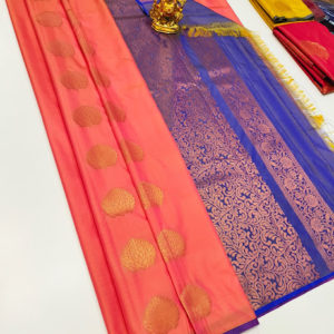 Trendy Design Butta Mphoss Saree Peach Color w/ Blouse