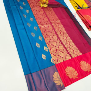 Butta Mphoss Saree Sky Blue Color w/ Blouse