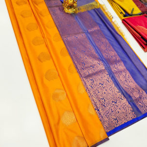 Butta Mphoss Saree Yellow Color w/ Blouse