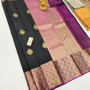 Trendy Design Pure Kanjivaram Fancy Silk Saree Coffee Brown Color